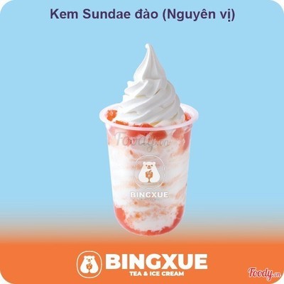 Kem Sundae đào (Nguyên vị)