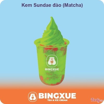 Kem Sundae đào (Matcha)