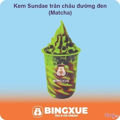 Kem Sundae trân châu đường đen (Matcha)