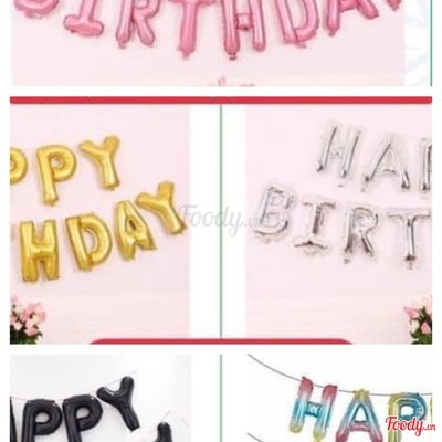 Chữ HappyBirthDay bong bóng  trang trí