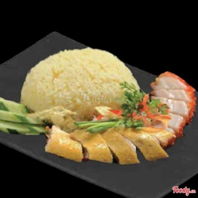 Cơm Gà Luộc + Heo Quay