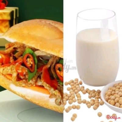 Combo bánh mỳ chả cá + sữa đậu nành nấu (size L)