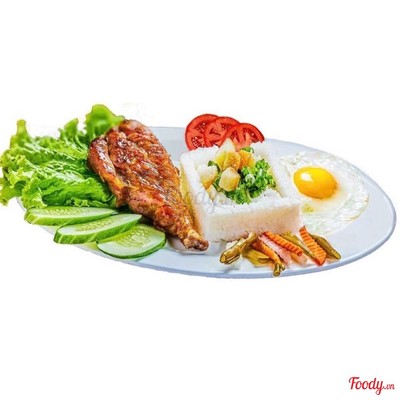 Cơm sườn giò Cali trứng gà