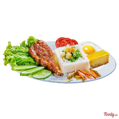Cơm Tấm Sườn Giò Cali Chả Trứng Gà Opla
