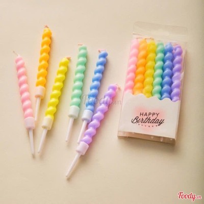 Nến sinh nhật xoắn pastel Hàn Quốc