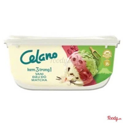 Kem hộp Celano 3 trong 1 vani - đậu đỏ & matcha 860ML