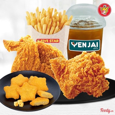 2 Gà Giòn + Gà Nugget Five Star  + Khoai Tây + Trà Chanh