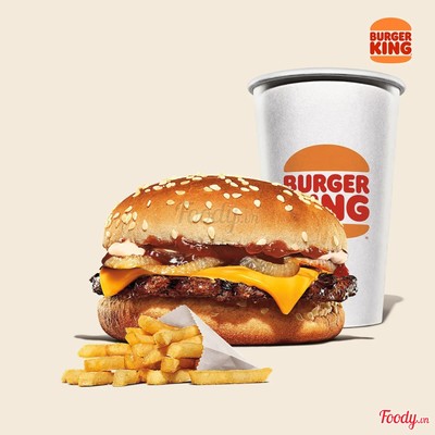 Combo Burger Bò Nướng Hành Chiên