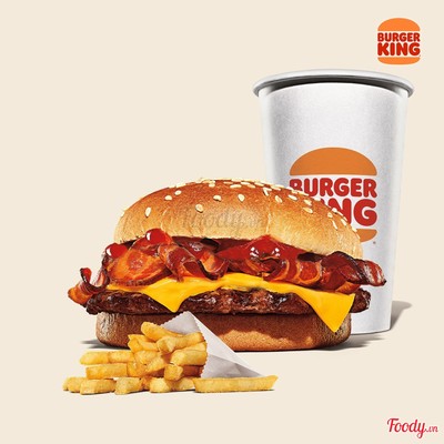 Combo Burger Bò Thịt Heo Xông Khói Cỡ Vừa