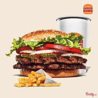 Combo Burger 2 Miếng Bò Nướng Whopper cỡ lớn