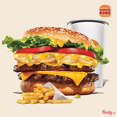 Combo Burger 2 Miếng Bò Tắm Phô Mai cỡ lớn