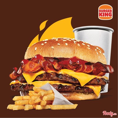 Combo Burger 2 Miếng Bò Phô Mai & Thịt Xông Khói Xốt BBQ