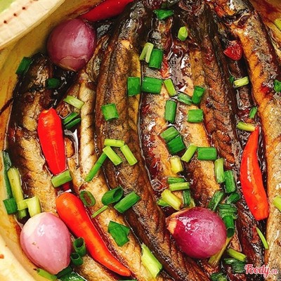 Cá kèo kho + cơm + canh