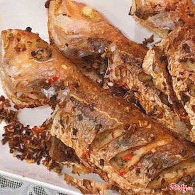 Cá Hường muối sả chiên cơm + canh