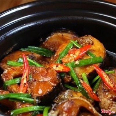 Cá bóp kho + cơm + canh