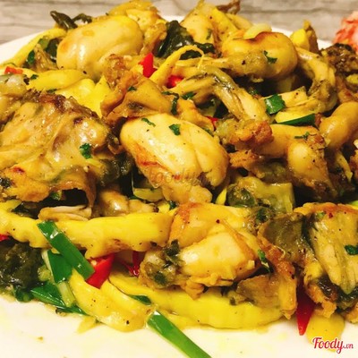 ẾCH XÀO SẢ  ĂN THÊM