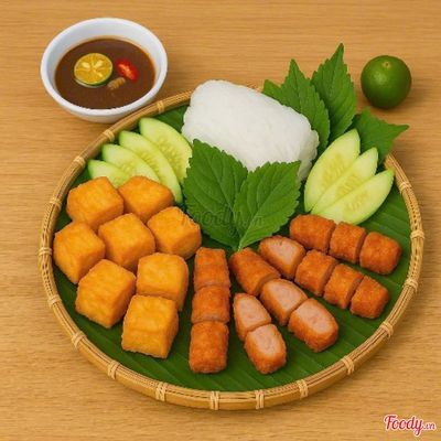 Bún Đậu Nem Chua Rán + Bún Thêm (1 người) (4 cây nem)