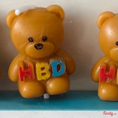 Nến gấu  có chữ HBD