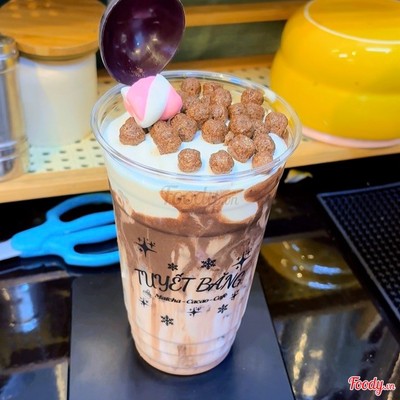 Cacao Sốt Thái Ly 700ml Có Sẵn Kem + Bánh Milo