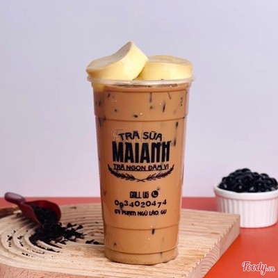 Trà sữa truyền thống bánh flan