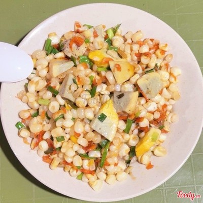 Bắp nếp xào trứng gà nướng