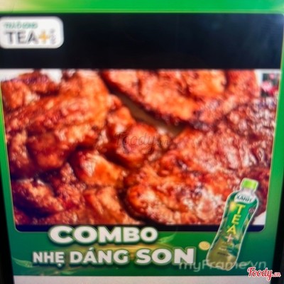 Combo cơm sườn nướng+Olong đào