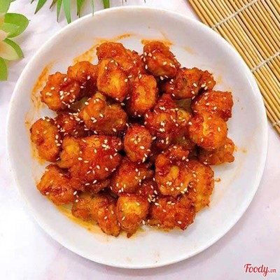 Gà viên sốt cay
