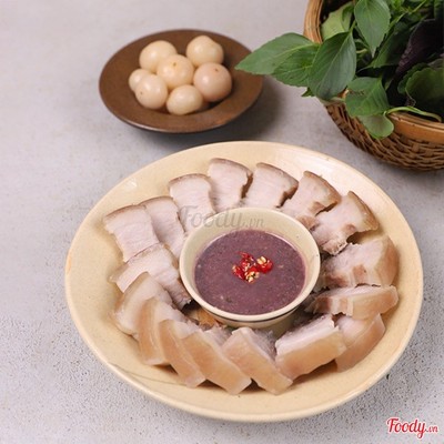 Cơm Thịt luộc cà pháo mắm tôm