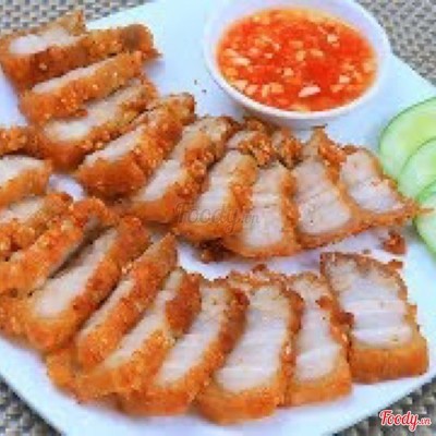 Cơm Thịt ba rọi muối sả chiên