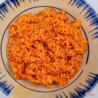 Xôi gấc chay (kèm vừng lạc )