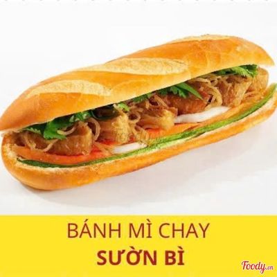 Bánh mì chay sườn bì