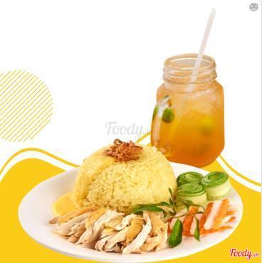 Combo Cơm gà ta xé - Trà đào tắc