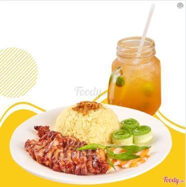 Combo cơm xá xíu - trà đào tắc