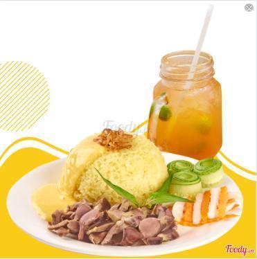 Combo cơm lòng gà - trà đào tắc
