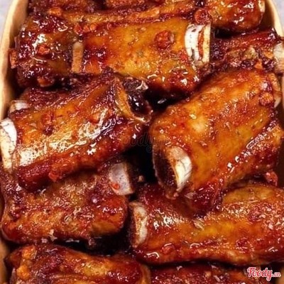 Sườn chiên sả + cơm + canh
