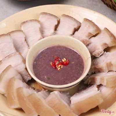 Thịt luộc mắm tôm + cơm + canh