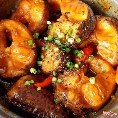 Cá lóc kho + cơm + canh