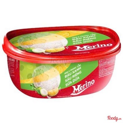 Kem hộp Merino 3 trong 1 đậu xanh - sầu riêng & sữa dừa 900ML