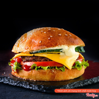 Hamburger trứng + phômai