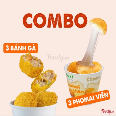 Combo 3 Bánh Gà + 3 Phomai Viên