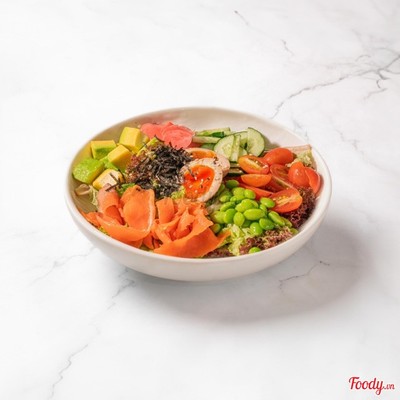 Smoked Salmon Salad with Soy Marinated Egg