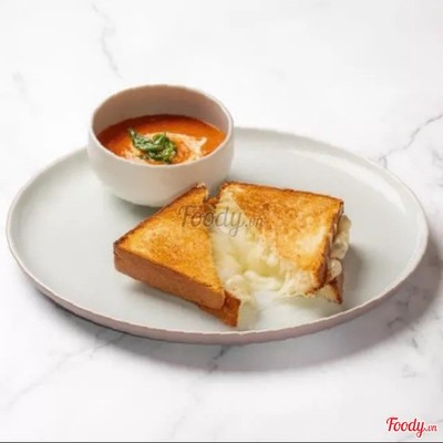 Cheese Bomb Sandwich & Tomato Soup
