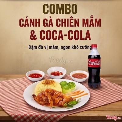 Combo Cơm Cánh Gà Chiên Mắm và Coca