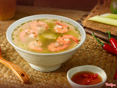 Canh bí xanh nấu tôm