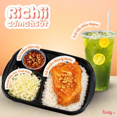 COMBO CƠM GÀ MẮM TỎI + TRÀ TẮC XANH