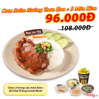 Cơm Sườn Nướng Than Hoa & 3 Món