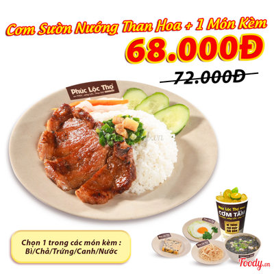 Cơm Sườn Nướng Than Hoa & 1 Món