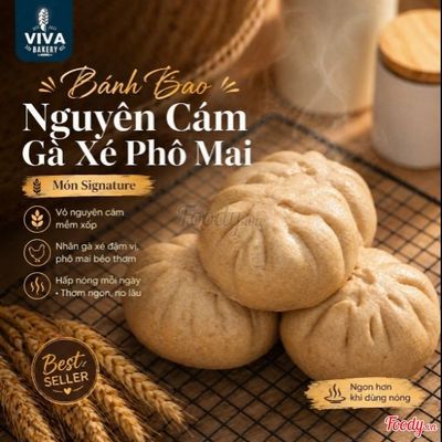 Bánh Bao Nguyên Cám Gà Xé Phô Mai