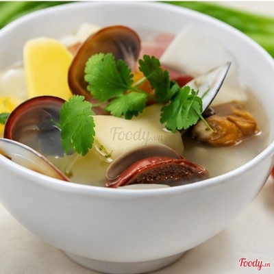 Canh nghêu đậu hũ non