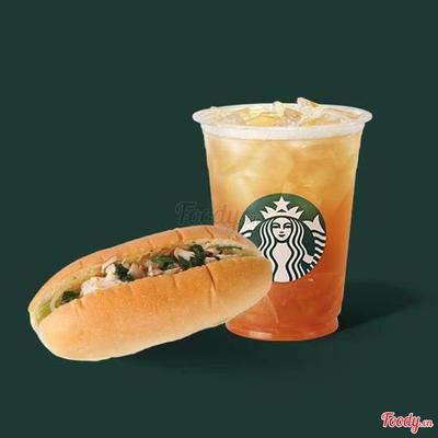 Combo Passion Fruit Chicken Soft Bread & Ruby Grapefruit and Honey Black Tea